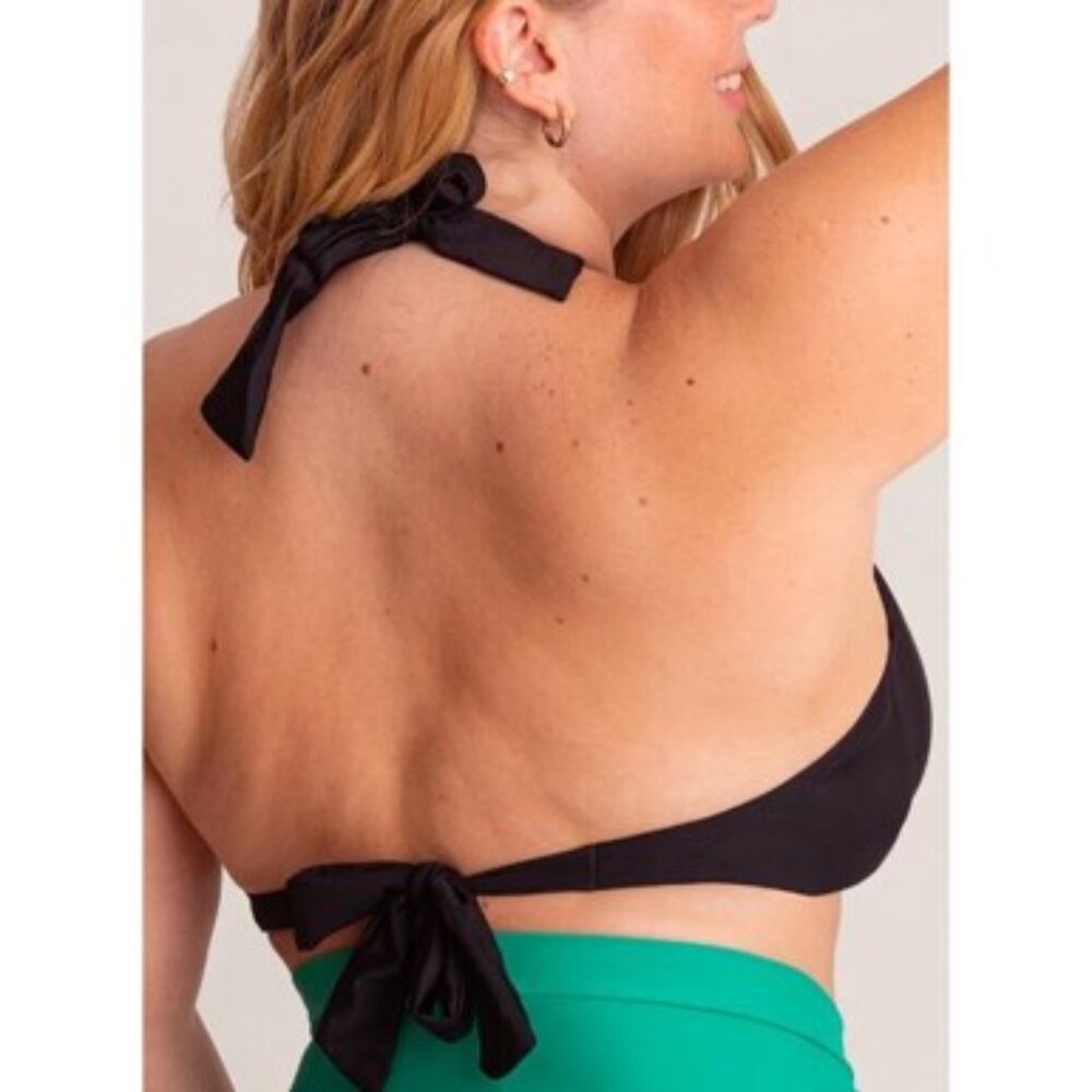 Shapermint Essentials Full Coverage Halter Bikini Top Only Black Size Large NWT - Picture 11 of 11